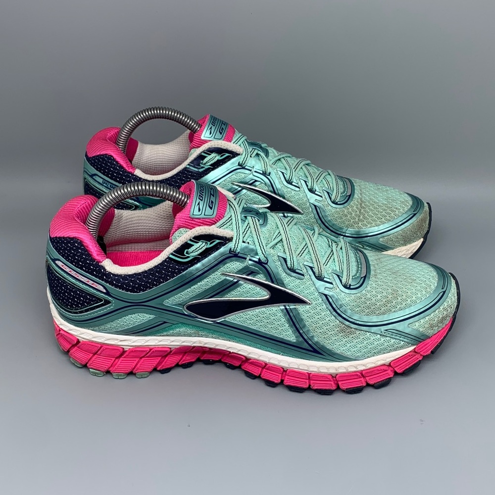 Brooks Adrenaline GTS 16 Aqua Navy Pink Running Shoes Women’s Sz 10